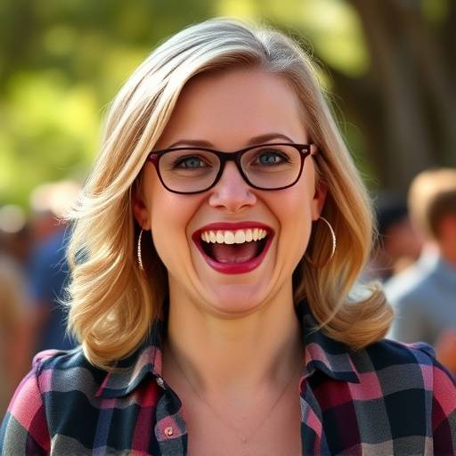 Amy Poehler as Leslie Knope in Parks and Recreation, smiling enthusiastically.
